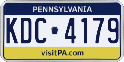 PA license plate KDC4179