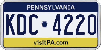 PA license plate KDC4220