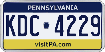 PA license plate KDC4229
