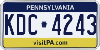 PA license plate KDC4243