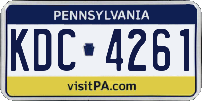 PA license plate KDC4261