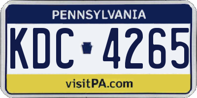 PA license plate KDC4265