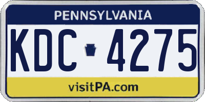 PA license plate KDC4275