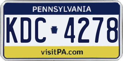 PA license plate KDC4278