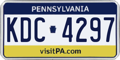PA license plate KDC4297