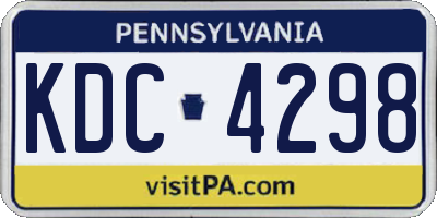 PA license plate KDC4298