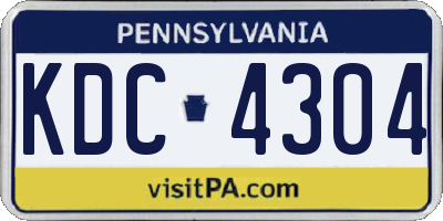 PA license plate KDC4304