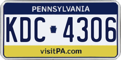 PA license plate KDC4306