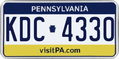 PA license plate KDC4330
