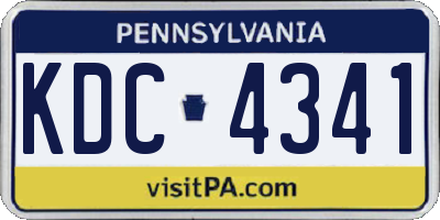 PA license plate KDC4341