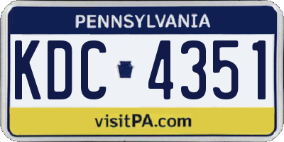 PA license plate KDC4351