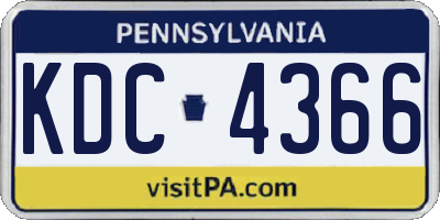 PA license plate KDC4366