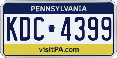PA license plate KDC4399