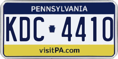 PA license plate KDC4410