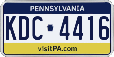 PA license plate KDC4416