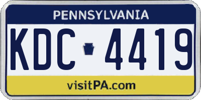 PA license plate KDC4419