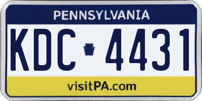 PA license plate KDC4431