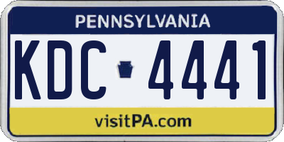 PA license plate KDC4441