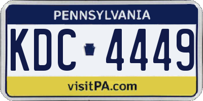 PA license plate KDC4449