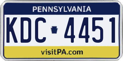 PA license plate KDC4451
