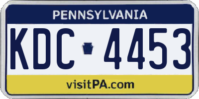 PA license plate KDC4453