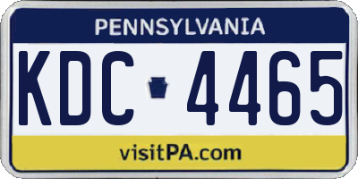 PA license plate KDC4465