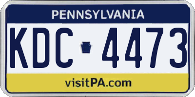 PA license plate KDC4473