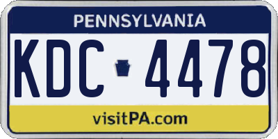 PA license plate KDC4478