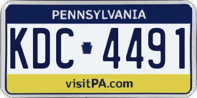 PA license plate KDC4491