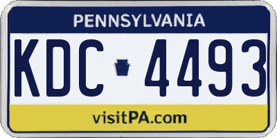 PA license plate KDC4493