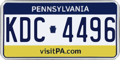 PA license plate KDC4496