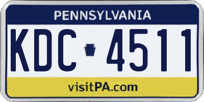 PA license plate KDC4511