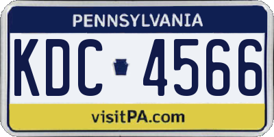 PA license plate KDC4566