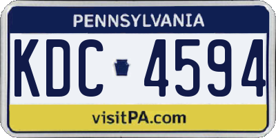 PA license plate KDC4594