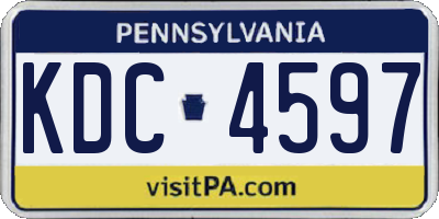 PA license plate KDC4597