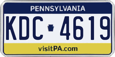 PA license plate KDC4619