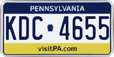 PA license plate KDC4655