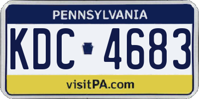 PA license plate KDC4683