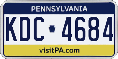 PA license plate KDC4684