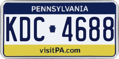 PA license plate KDC4688