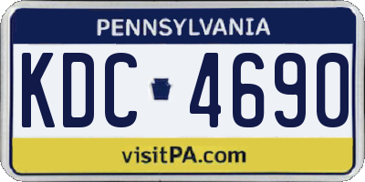 PA license plate KDC4690