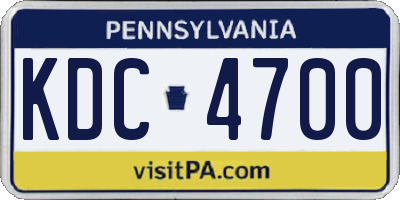 PA license plate KDC4700