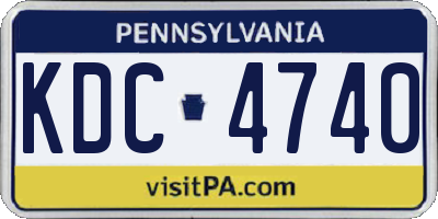 PA license plate KDC4740