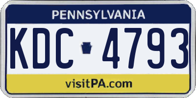 PA license plate KDC4793