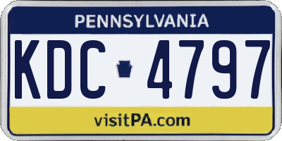 PA license plate KDC4797
