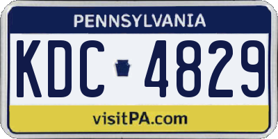 PA license plate KDC4829