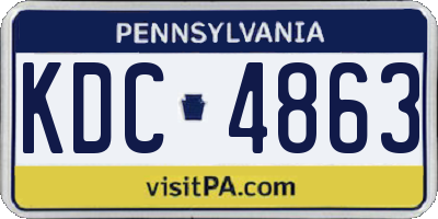 PA license plate KDC4863