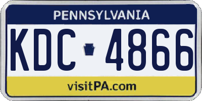 PA license plate KDC4866