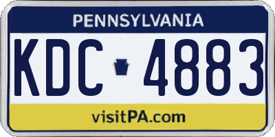 PA license plate KDC4883