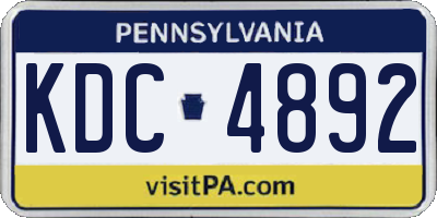 PA license plate KDC4892